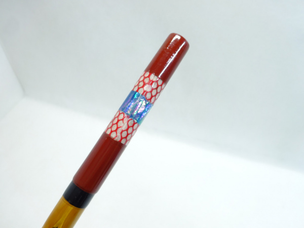 月瀬作・玉の柄 メッシュ&ブルーアワビ 西村釣具製作所